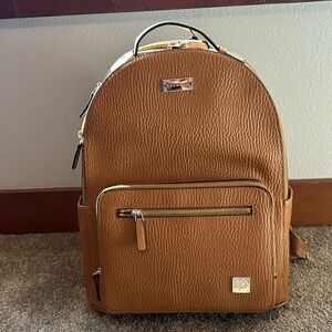 Brand new - YoungLA Luxury Faux Leather Large Backpack Gold & Toffee w/Dust Bag